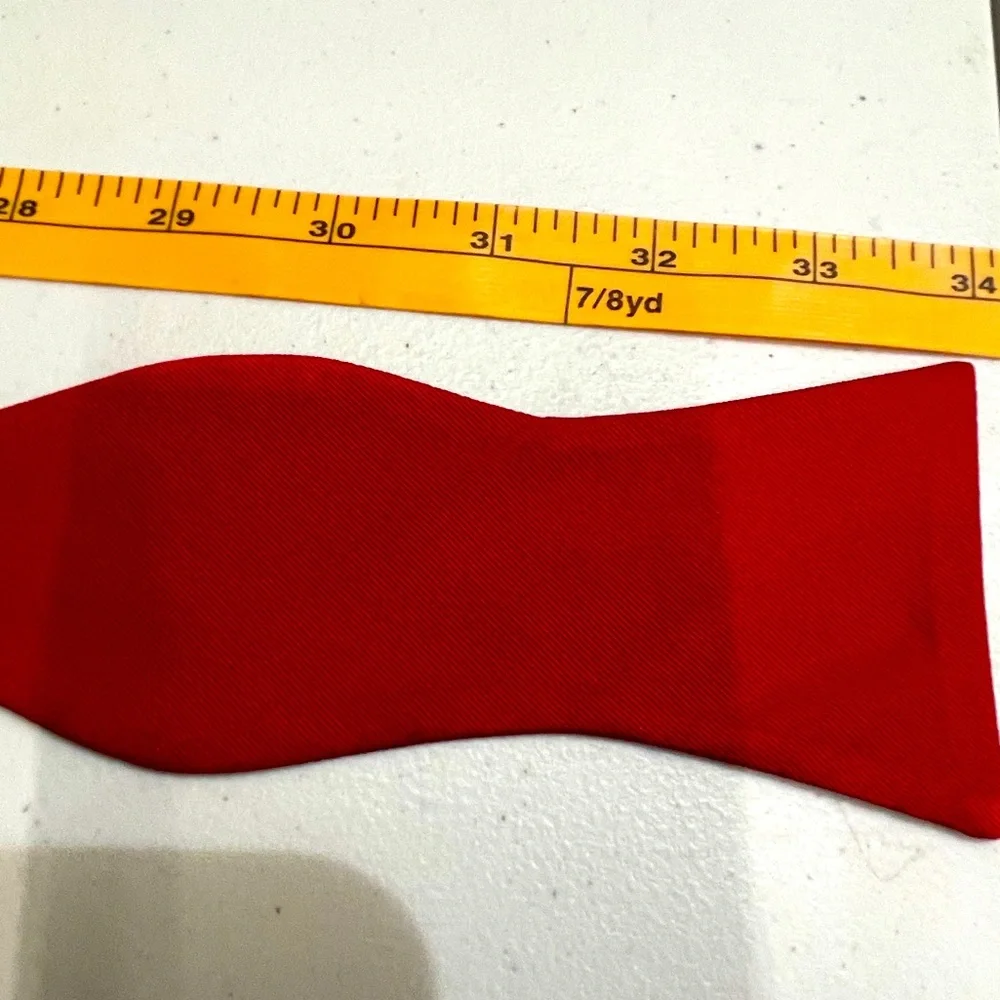 Fire Engine RED Tommy Hilfiger 100 % silk Bow Tie